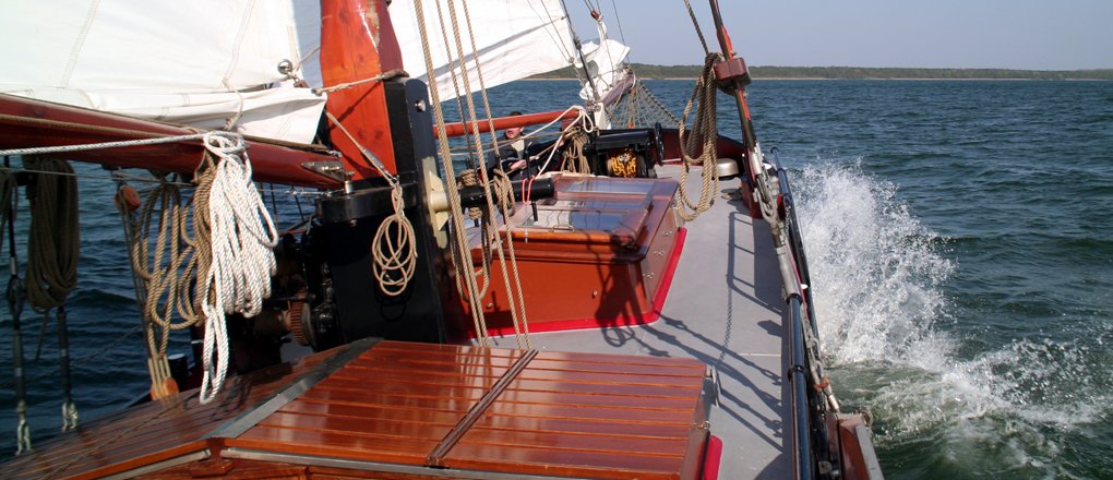 Mit der alten Kogge Babbeler auf Segeltörn über die Müritz